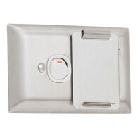 Metal Plate Series, Single Switch Socket Outlet, 250V, 10A, A Style Deep Curved Plate, Lockable Flap - White Electric