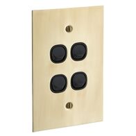 Metal Plate Series, Flush Switch, 4 Gang, 250VAC, 10A, Range, BBSL Style, Standard, Vert - White Electric