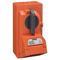 66 Series, Switched Socket Outlet, 500V, 63A, 5 Round PIN, IP66 - Resistant Orange