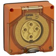 Clipsal - 56 Series, Socket Outlet, Surface 4P Round 10A Less Enclosure - Resistant Orange