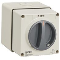 Clipsal - 56 Series, Surface Switch, 1 Gang, 4 Pole, 500VAC, 20A, Reversing and Changeover - Grey