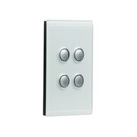 Saturn Series, Switch Grid and Cover Assembly, 4 Gang, Less Mechanism - Horizon Silver