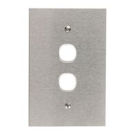Metal Plate Series, Switch Grid Plate and Cover, 2 Gang, BSL Style, Less Mechanism, Over Size - White Electric