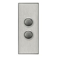 Saturn Series, push-button Switch LED Architrave, 2 Gang, 250V, 16AX/20A - Horizon Silver