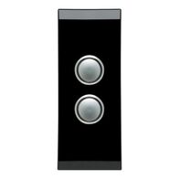 Saturn Series, push-button Switch LED Architrave, 2 Gang, 250V, 16AX/20A - Espresso Black