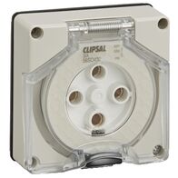 Clipsal - 56 Series, Socket Outlet, Surface 4 PIN Round 32A Less Enclosure - Grey