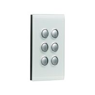 Saturn Series, Switch Grid and Cover Assembly, 6 Gang, Less Mechanism - Horizon Silver