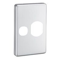 Classic C2000 Series, Socket Outlet Cover Plate, Vertical Mount for Single Switched Socket, New Design - Brushed Aluminium