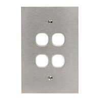 Metal Plate Series, Switch Grid Plate and Cover, 4 Gang, BSL Style, Less Mechanism, Over Size - Black