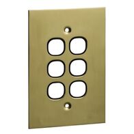 Metal Plate Series, Switch Grid Plate and Cover, 6 Gang, BBSL Style, Less Mechanism, Over Size - Black