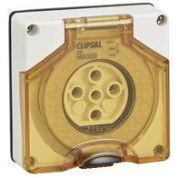 Clipsal - 56 Series, Socket Outlet, Surface 5 PIN Round 20A Less Enclosure - Resistant White Electric
