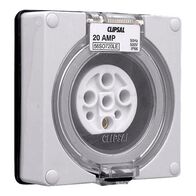Clipsal - 56 Series, Socket Outlet, Surface 7 PIN Round 20A Less Enclosure - Resistant Orange
