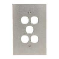 Metal Plate Series, Switch Grid Plate and Cover, 5 Gang, BSL Style, Less Mechanism, Over Size - White Electric