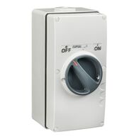 Clipsal - 56 Series, Surface Switch, 2 Gang Three Pole 40A Base Mount - Grey