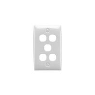 Standard Series, Flush Plate, 5 Gang, Standard - White Electric