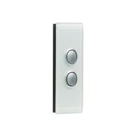 Saturn Series, Grid and Plate Assembly Architrave, 2 Gang, 250V, 16AX/20A - Horizon Silver