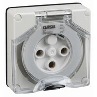 Clipsal - 56 Series, Socket Outlet, Surface 3 Pole Round 32A Less Enclosure - Grey