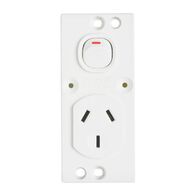 Metal Plate Series, Switched Socket Mechanism, Double Pole Single - Red