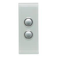 Saturn Series, push-button Switch LED Architrave, 2 Gang, 250V, 16AX/20A - Ocean Mist