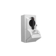 66 Series, Switched Socket Outlet, 500V, 63A, 4 Round PIN, IP66 - Resistant Grey