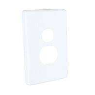 Classic C2000 Series, Socket Outlet Cover Plate, Horizontal Mount, for Single Socket - White Electric