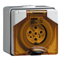 Clipsal - 56 Series, Surface Socket, IP66, 500V 10A - 7 Round Pins - Resistant Orange