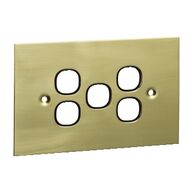 Metal Plate Series, Switch Grid Plate and Cover, 5 Gang, BBSL Style, Less Mechanism, Over Size - Black
