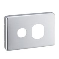 Classic C2000 Series, Socket Outlet Cover Plate, Horizontal Mount, for C2015/20 Single Switched Socket - Brushed Aluminium