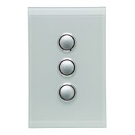 Saturn Series, push-button Switch, 3 Gang, 250V, 16AX/20A - Espresso Black