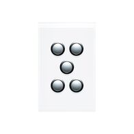 Saturn Series, Switch Cover, 5 Gang - Espresso Black