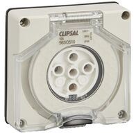 Clipsal - 56 Series, Socket Outlet, Surface 5 PIN Round 10A Less Enclosure - Grey