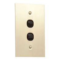 Metal Plate Series, Flush Switch, 2 Gang, 250VAC, 10A, Range, BBSL Style, Standard, Vert - White Electric