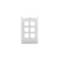 Standard Series, Flush Plate, 6 Gang, Standard - White Electric