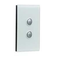 Saturn Series, Switch Grid and Cover Assembly, 2 Gang, Less Mechanism - Horizon Silver