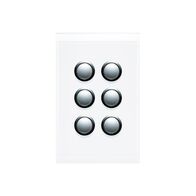 Saturn Series, Switch Cover, 6 Gang - Horizon Silver