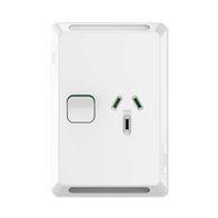 Pro Series, Single Power Point, Vertical Mount, 250V, 10A - Extra Vivid White