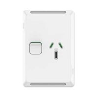 Pro Series, Single Power Point, Vertical Mount, 250V, 15A - Extra Vivid White