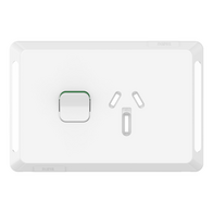 Pro Series, Single Power Point Skin, Horizontal Mount, 250V, 15A, Clip-On - Extra Vivid White