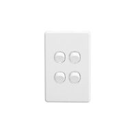 Classic C2000 Series, Flush Switch, 4 Gang, 250VAC, 10A, Standard, Vertical - White Electric