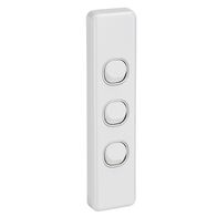 Classic C2000 Series, Flush Switch, Architrave Size, 3 Gang, 250V, 10A - White Electric