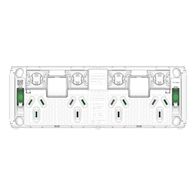 Pro Series, Quad Power Point Grid with 2 extra switches, Horizontal Mount, 250V, 10A, Less Mechanisms