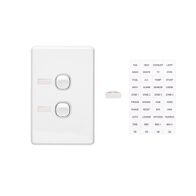 Classic C2000 Series, Flush Switch, 2 Gang, 250VAC, 10A, Vertical - White Electric