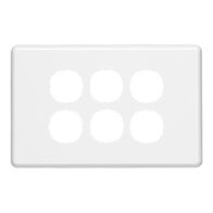Classic C2000 Series, Switch Plate Cover, 6 Gang - White Electric