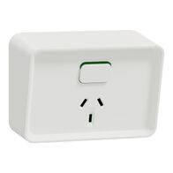 Clipsal Iconic Outdoor, Single Switched Socket Outlet, Horizontal, 10A, 250V - Extra Vivid White