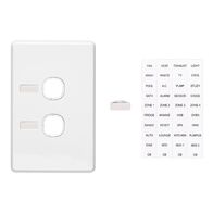 Classic C2000 Series, Switch Grid Plate and Cover, 2 Gang, Less Mechanism, Circuit Identification - White Electric
