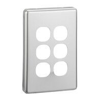 Classic C2000 Series, Switch Plate Cover, 6 Gang - Brushed Aluminium