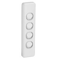 Classic C2000 Series, Switch, Architrave Size, 4 Gang, 250V, 10A - White Electric