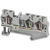Linergy, Terminal block, Linergy TR, spring type, feed through, 3 points, 4mm², grey, set of 50