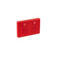 Classic C2000 Series, Switched Socket Outlet, Twin, 250V, 10A - Red
