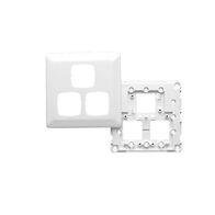 Prestige Series, Switch Grid Plate and Cover, 3 Gang, Large Format Size - Black